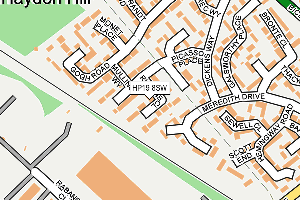 HP19 8SW map - OS OpenMap – Local (Ordnance Survey)