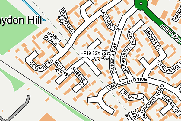 HP19 8SX map - OS OpenMap – Local (Ordnance Survey)