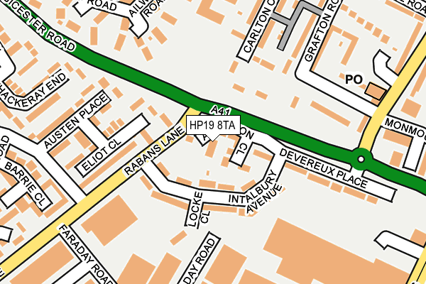 HP19 8TA map - OS OpenMap – Local (Ordnance Survey)