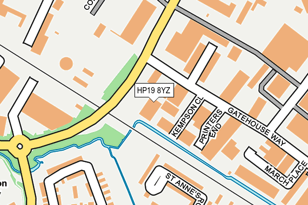 HP19 8YZ map - OS OpenMap – Local (Ordnance Survey)