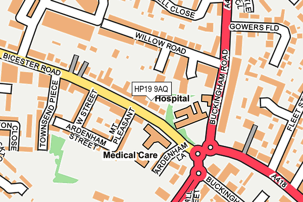 HP19 9AQ map - OS OpenMap – Local (Ordnance Survey)