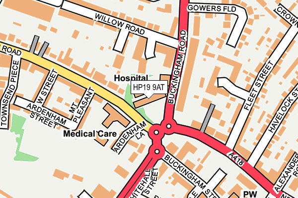 HP19 9AT map - OS OpenMap – Local (Ordnance Survey)