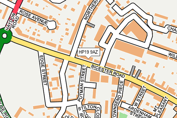 HP19 9AZ map - OS OpenMap – Local (Ordnance Survey)