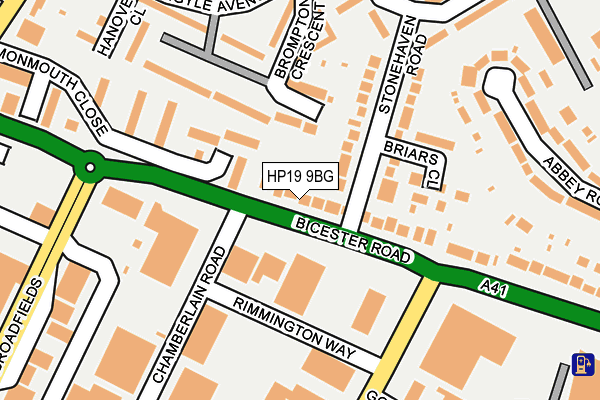 HP19 9BG map - OS OpenMap – Local (Ordnance Survey)