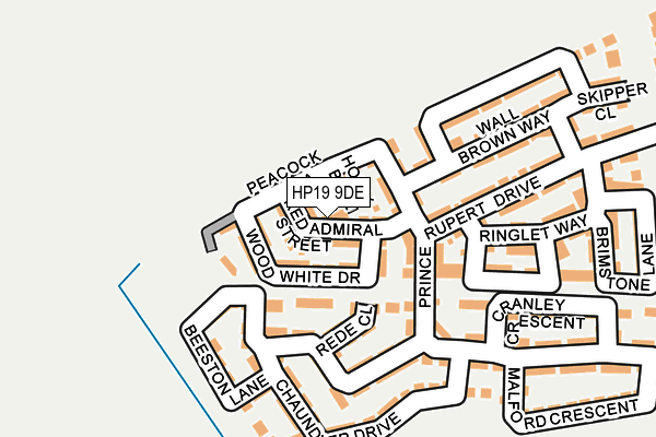 HP19 9DE map - OS OpenMap – Local (Ordnance Survey)