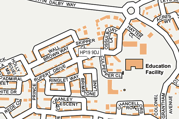 HP19 9DJ map - OS OpenMap – Local (Ordnance Survey)