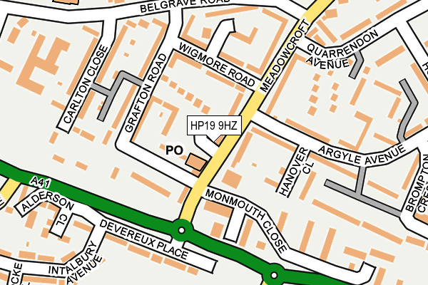 HP19 9HZ map - OS OpenMap – Local (Ordnance Survey)