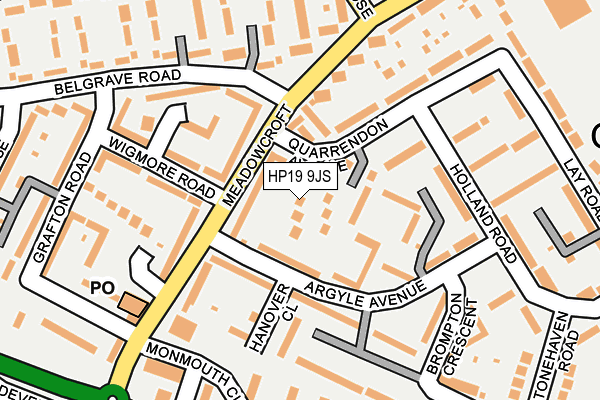 HP19 9JS map - OS OpenMap – Local (Ordnance Survey)