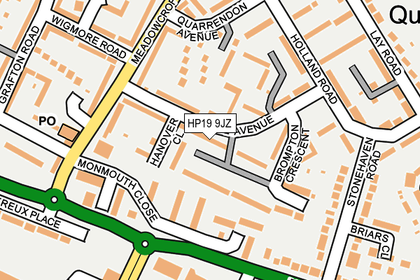 HP19 9JZ map - OS OpenMap – Local (Ordnance Survey)
