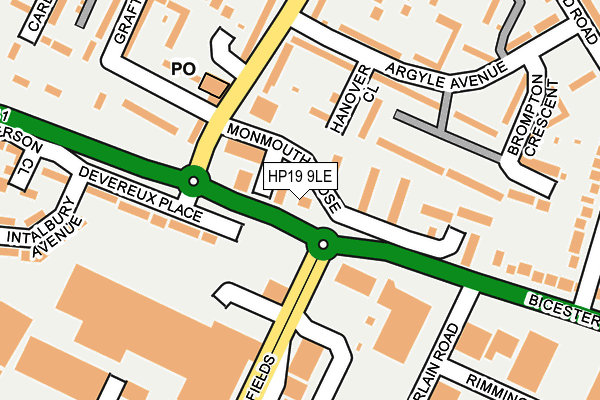 HP19 9LE map - OS OpenMap – Local (Ordnance Survey)