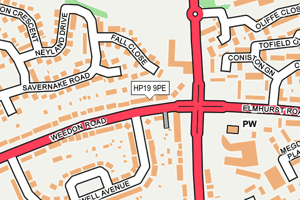 HP19 9PE map - OS OpenMap – Local (Ordnance Survey)