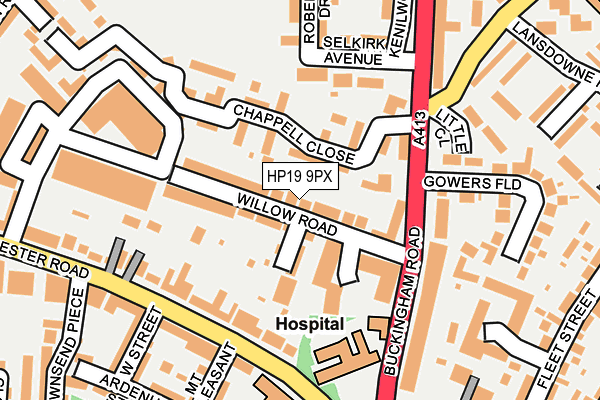 HP19 9PX map - OS OpenMap – Local (Ordnance Survey)