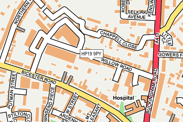 HP19 9PY map - OS OpenMap – Local (Ordnance Survey)
