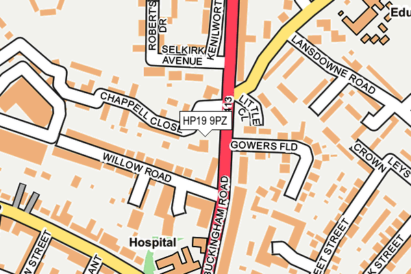 HP19 9PZ map - OS OpenMap – Local (Ordnance Survey)