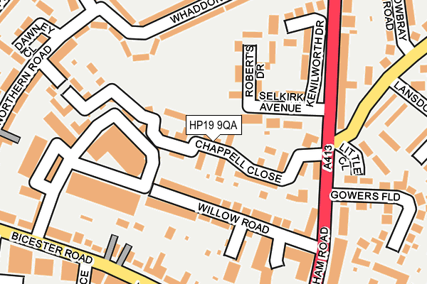 HP19 9QA map - OS OpenMap – Local (Ordnance Survey)