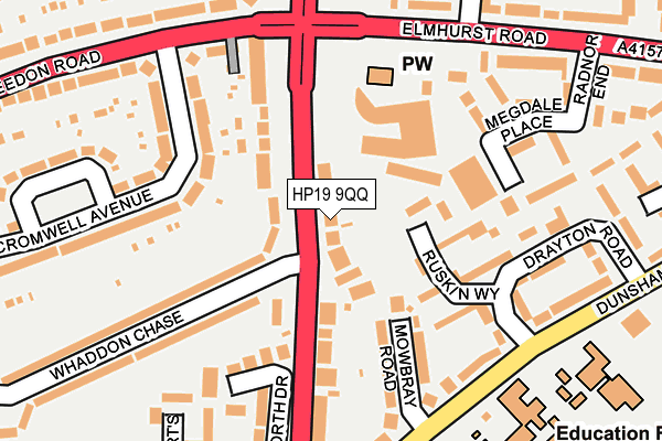 HP19 9QQ map - OS OpenMap – Local (Ordnance Survey)