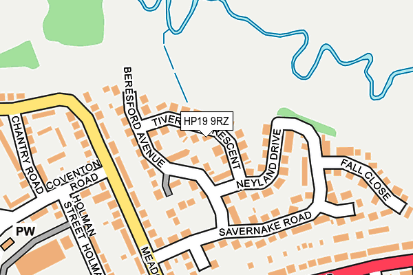 HP19 9RZ map - OS OpenMap – Local (Ordnance Survey)
