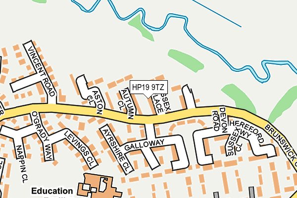 HP19 9TZ map - OS OpenMap – Local (Ordnance Survey)