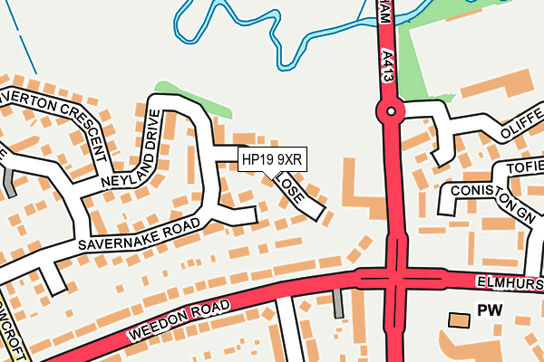 HP19 9XR map - OS OpenMap – Local (Ordnance Survey)