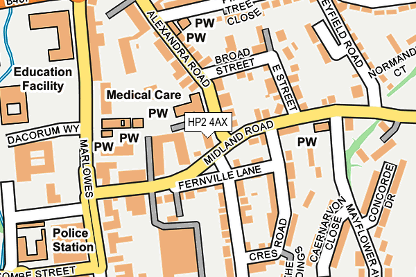HP2 4AX map - OS OpenMap – Local (Ordnance Survey)