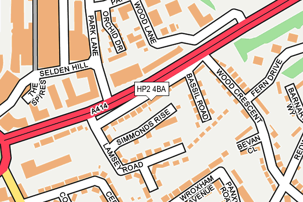 HP2 4BA map - OS OpenMap – Local (Ordnance Survey)