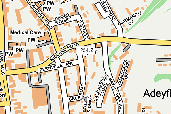 HP2 4JZ map - OS OpenMap – Local (Ordnance Survey)