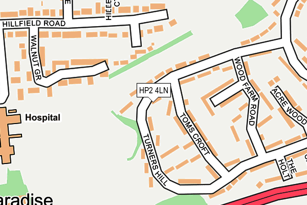 HP2 4LN map - OS OpenMap – Local (Ordnance Survey)