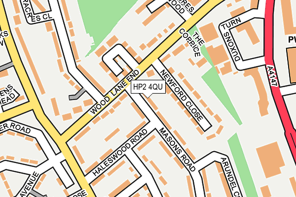 HP2 4QU map - OS OpenMap – Local (Ordnance Survey)