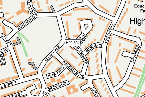 HP2 5AJ map - OS OpenMap – Local (Ordnance Survey)