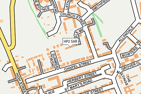 HP2 5AR map - OS OpenMap – Local (Ordnance Survey)