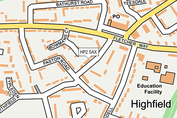 HP2 5AX map - OS OpenMap – Local (Ordnance Survey)