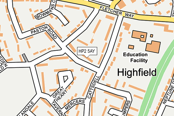 HP2 5AY map - OS OpenMap – Local (Ordnance Survey)