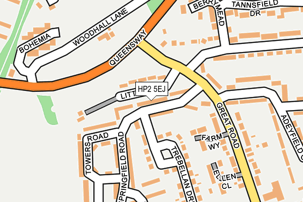 HP2 5EJ map - OS OpenMap – Local (Ordnance Survey)