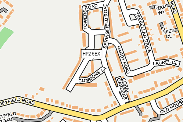 HP2 5EX map - OS OpenMap – Local (Ordnance Survey)