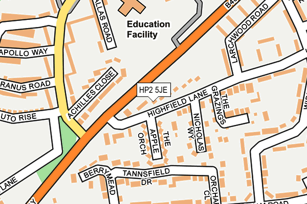 HP2 5JE map - OS OpenMap – Local (Ordnance Survey)