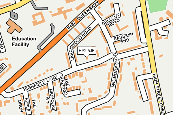 HP2 5JF map - OS OpenMap – Local (Ordnance Survey)
