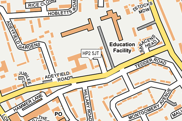 HP2 5JT map - OS OpenMap – Local (Ordnance Survey)