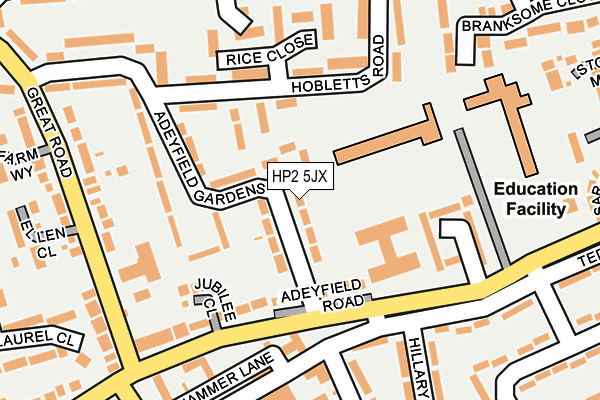 HP2 5JX map - OS OpenMap – Local (Ordnance Survey)