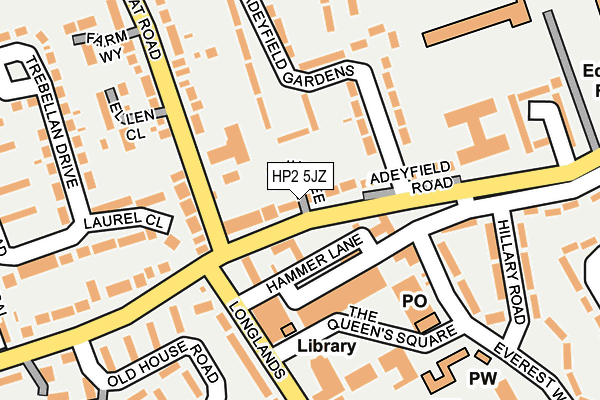 HP2 5JZ map - OS OpenMap – Local (Ordnance Survey)