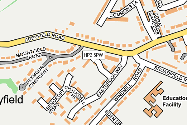 HP2 5PW map - OS OpenMap – Local (Ordnance Survey)