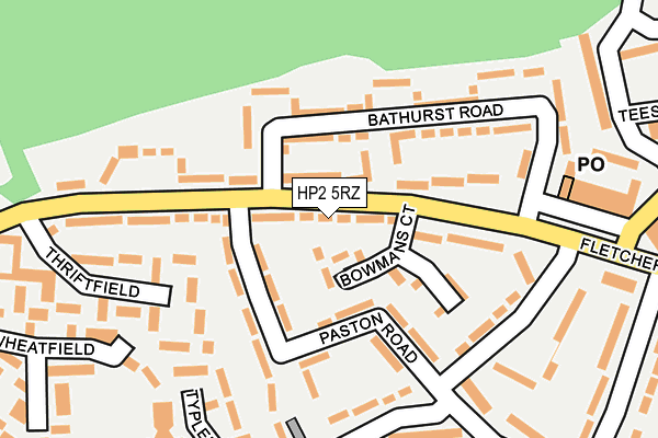 HP2 5RZ map - OS OpenMap – Local (Ordnance Survey)