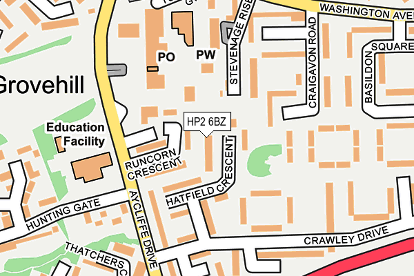 HP2 6BZ map - OS OpenMap – Local (Ordnance Survey)