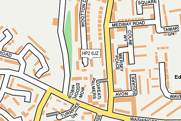 HP2 6JZ map - OS OpenMap – Local (Ordnance Survey)