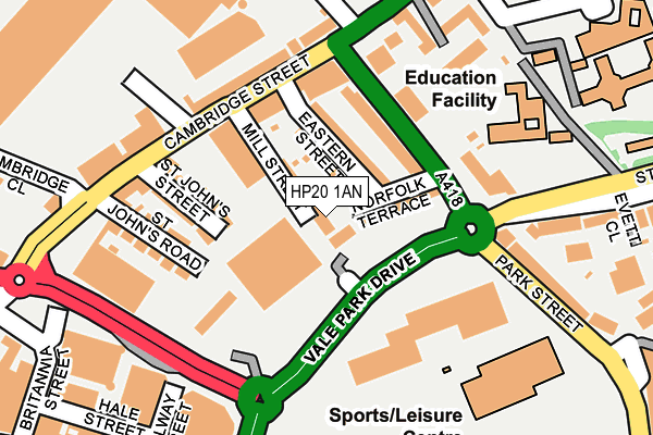 HP20 1AN map - OS OpenMap – Local (Ordnance Survey)