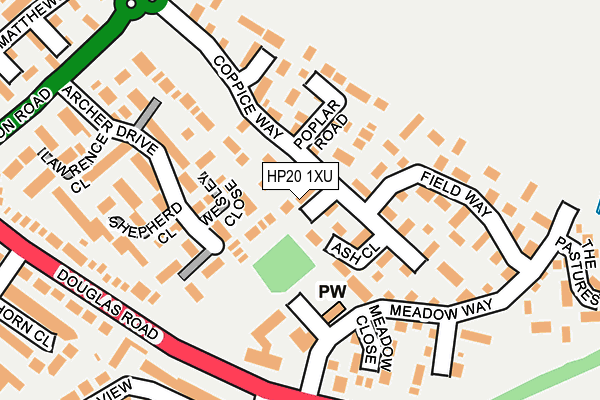 HP20 1XU map - OS OpenMap – Local (Ordnance Survey)