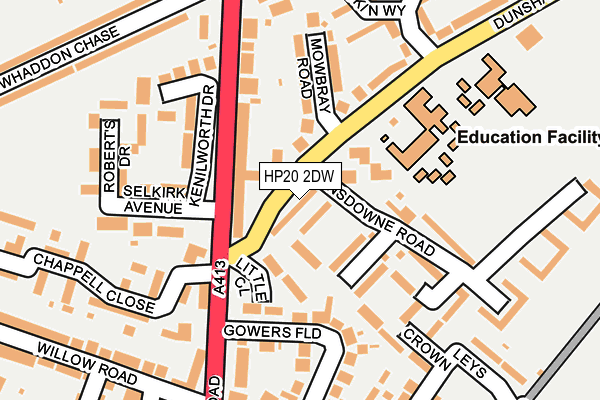 HP20 2DW map - OS OpenMap – Local (Ordnance Survey)