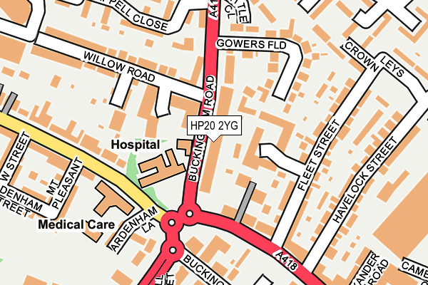 HP20 2YG map - OS OpenMap – Local (Ordnance Survey)