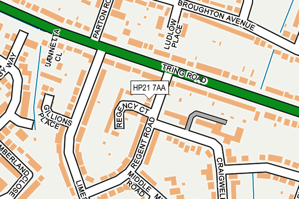 HP21 7AA map - OS OpenMap – Local (Ordnance Survey)