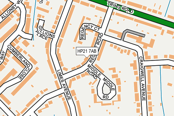 HP21 7AB map - OS OpenMap – Local (Ordnance Survey)