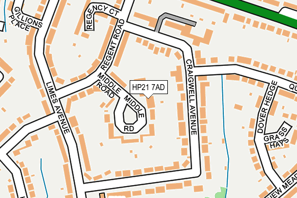 HP21 7AD map - OS OpenMap – Local (Ordnance Survey)